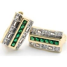 Taşlı Küpe - Yeşil