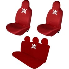 Antwax Toyota Corolla Uyumlu Penye Oto Koltuk Kılıfı - King Baskılı - Kırmızı