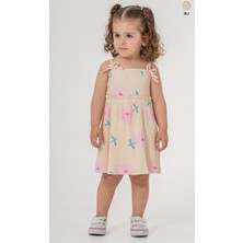 Smile Kids Kız Bebek Çiçek Desenli Askılı Fitilli Elbise
