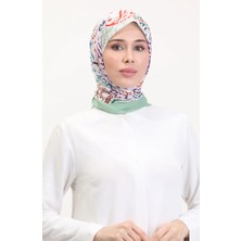 Desenli Soft Eşarp 70243-05 Mint Yeşili Mor