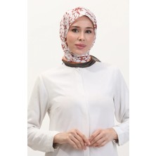 Desenli Soft Eşarp 70249-09 Koyu Haki Taba