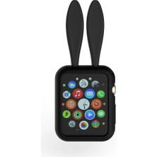Hobilinka Ally Apple Watch 1-2-3-4 42MM Tavşan Figürü Silikon KILIF-(5775)