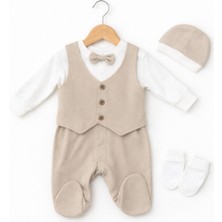 Işıl Baby Papyonlu Yelekli Erkek Bebek Tulum Takım