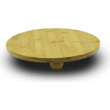 Hobilinka YUVARLAK=29CM   3 Mini Top Ayaklı  Ahşap Bambu Sunum Tahtası - Mini Sofra (4887)
