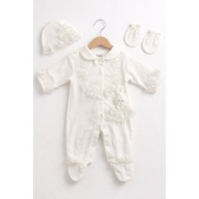 Kardeşler Bebe Dantelli Patikli Kız Bebek Tulum