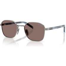 Prada Pr C50S 5AV05C 53 Unisex Polarize Geometrik Gun Metal Güneş Gözlüğü