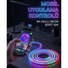 DS LLC Ieg ™ 3 Metre Rgb Neon LED Şerit Işık Su Geçirmez Kumandalı ve Uygulama Kontrollü Dekoratif