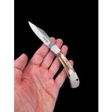 N690 Böhler Çelik Balçıklı Doğal Geyik Boynuzu Çakı-Kolleksiyon ve Outdoor Kullanım Için