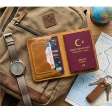 Parla Leather  Pasaport Cüzdan V3 El Yapımı Hakiki Gerçek Deri Pasaport Kılıfı Cüzdan Kartlık Kadın Erkek