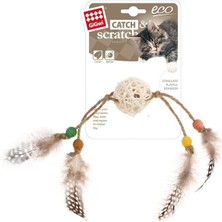 Feyza Design Yeni 7273 Ahşap Toplu Kahverengi Tüylü Kedi Oyuncağı