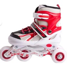 Feyza Design Ayarlanabilir Çocuk Paten Kırmızı Mavi ve Pembe Renkler