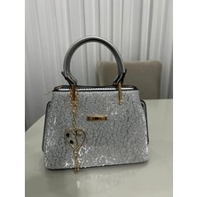 Şık Simli El & Omuz Abiye Çanta - Gold Aksesuarlı