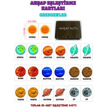 Feyza Design Gezegenler Temalı Ahşap Zeka Kartları Eşleştirme Oyunu