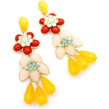 Çiçek Küpe - Kırmızı