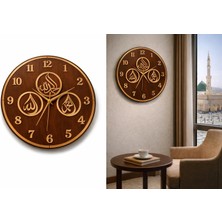 SHR Tasarım 40X40 cm Gold Pleksi Duvar Saati – 6mm Mdf – Sessiz Quartz Mekanizma – Islami Dekoratif Saat