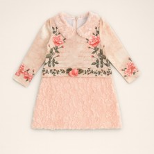 For My Baby Çiçek Baskılı Bebe Yaka Elbise