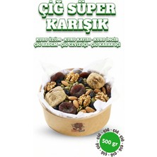 ÇITLAT ÇEREZ SHOP Çiğ Süper Karışık Kuruyemiş 500 gr - Diyet Ara Öğün (Ceviz, Badem, Incir, Kayısı, Üzüm, Kabak Çekirdeği)