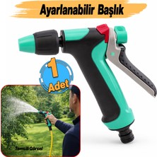 Badem10 (1 Adet) Ayarlanabilir Hortum Ucu Fıskiye Araba Yıkama Bahçe Sulama Temizleme Sprey Tabancası Fişkiye