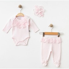 Işıl Baby Dantel Detaylı Kız Bebek Body & Patikli Alt Takım