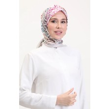 Desenli Soft Eşarp 70243-07 Krem Mürdüm