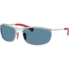 Ray-Ban Rb 3819M F007S2 62 Scuderia Ferrari Unisex Polarize Oval Gümüş Metal Güneş Gözlüğü