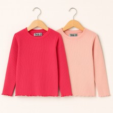 Smile Kids Kız Çocuk 2'li Kaşkorse Uzun Kol T-Shirt