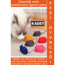 Feyza Design Çok Renkli Kedi Zeka Oyuncakları 4'lü Set - Eğlenceli ve Uyarıcı