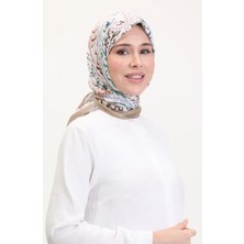 Desenli Soft Eşarp 70243-04 Bej Kahverengi