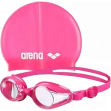 Feyza Design Pembe Yüzücü Bone & Gözlük Seti - Unisex Spor Aksesuarları