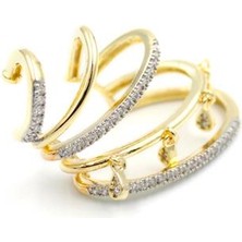 Çoklu Halka Kıkırdak Küpe - Altın