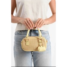 Kadın Hasır El ve Kol Omuz Çantası Sarı