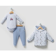 By Bubbles Çiftçi Desen Erkek Bebek 3'lü Takım