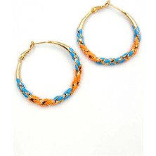 Mineli Halka Küpe - Turuncu