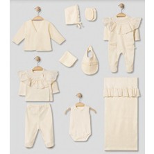 Pugi Baby Pembe Dantel Yaka 10 Parça Kız Bebek Hastane Çıkış Seti