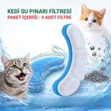 Multizone Kedi Su Pınarı Çeşmesi Şelalesi Filtresi Aktif Karbonlu 4 Adet Kedi Yedek Filtre Seti