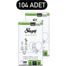Sleepy 2'li Jumbo Natural Mega Paket Bebek Bezi 4 Numara Maxi 104 Adet