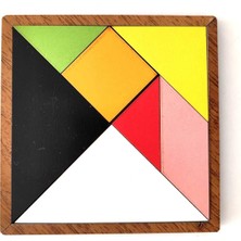 Feyza Design Renkli Ahşap Tangram - Dikkat, Zeka ve Mantık Geliştirici Oyuncak