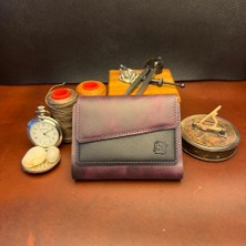 Bi Deri Bideri Prıene Hakiki Deri Renkli Cüzdan Mürdüm