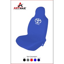 Antwax Toyota Uyumlu Oto Koltuk Kılıfı Takımı – Penye Kumaş, Marka Logo Baskılı, Tam Set - Mavi