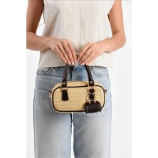 Kadın Hasır El ve Kol Omuz Çantası Kahverengi