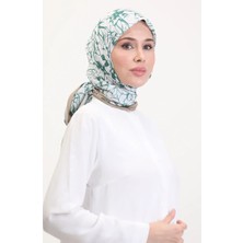 Desenli Soft Eşarp 70249-02 Bej Yeşil