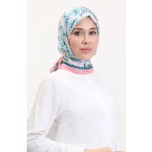 Desenli Soft Eşarp 70245-08 Pembe Bebek Mavisi