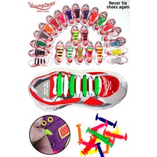 Feyza Design Yenilikçi Silikon Ayakkabı Bağcığı 14'lü Set - Yeşil