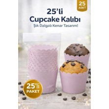 Party Express Cupcake Kalıbı & Kek Kapsülü & Muffin Kek Kalıbı & 25 Adet - Lila Kek Kalıbı