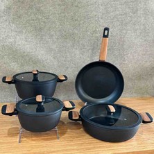 Winterbach Suwon 7 Parça Tencere Takımı - Siyah