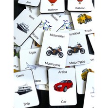 Feyza Design Ahşap Zeka Oyunu Taşıtlar Kartları - 24 Parça Çok Renkli