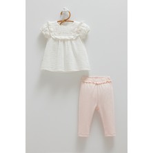 Caramell Smıle Müslin Pantolonlu Alt Üst Takım - Ekru - 80-86 cm Ekru