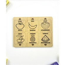 Feyza Design 6 Parça Çerçeveli Ahşap Zeka Kartları Eşleştirme Oyunu