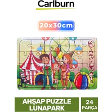 Feyza Design Eğitici Ahşap Puzzle Lunapark - 24 Parça, Çocuk Gelişimi