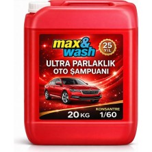 Max&Wash Max & Wash 20 kg Ultra Parlaklık Oto Şampuanı – Konsantre 1/60 Jant Parlatıcı Etkili Profesyonel Araç Şampuanı 🚗✨